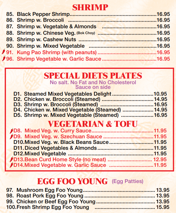Empirewok Menu